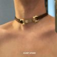 Buckle Leather Metal Choker on Sale