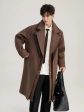 Brown Double-Breasted Woolen Coat Online Hot Sale