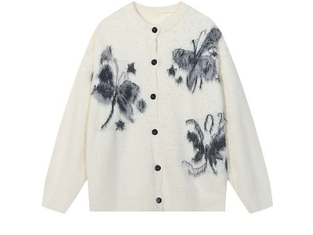 Butterfly Mohair Knit Cardigan Discount