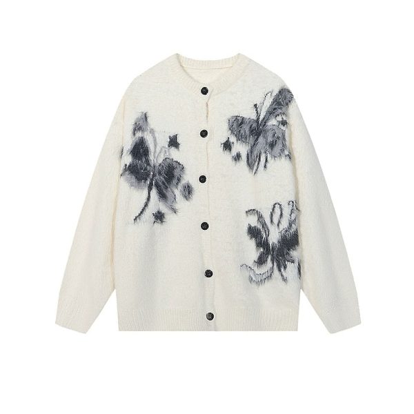 Butterfly Mohair Knit Cardigan Discount