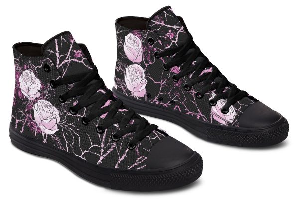 Amethyst Kintsugi Rose High Tops - Classic Premium Canvas Shoes with Comfortable and Durable Soles Sale