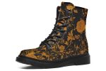 Golden Rose Romance Boots - Vegan Leather Doc-Style Boots with Durable Stitched on Soles Online Hot Sale