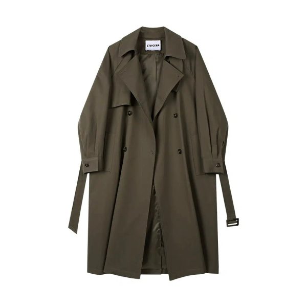 Classic Double-Breasted Trench Coat Cheap