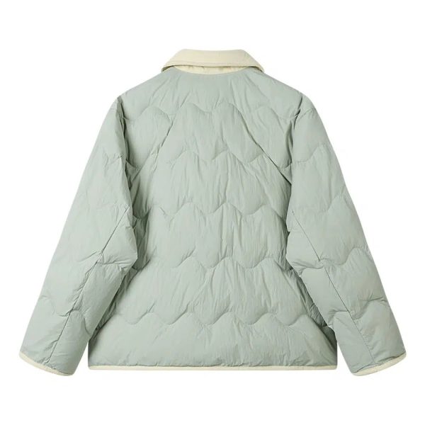 Contrast Collar Quilted Down Jacket Online Sale