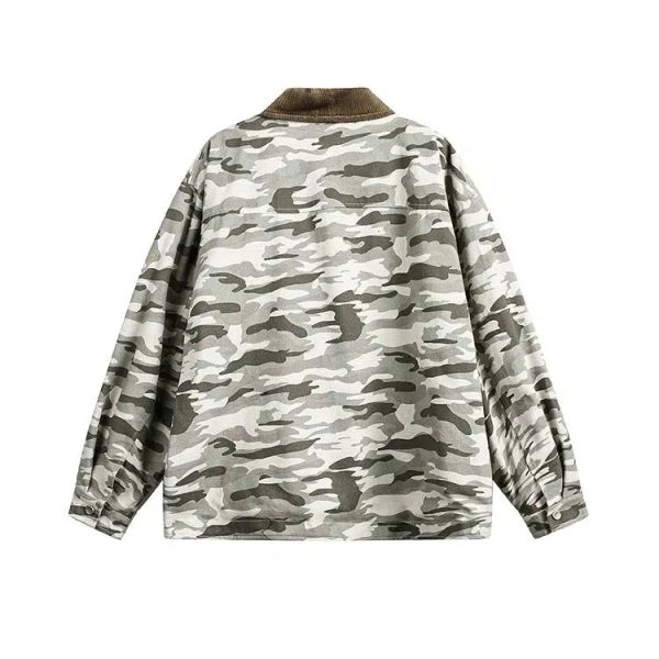 Camouflage Oversized Lapel Jacket Online Hot Sale