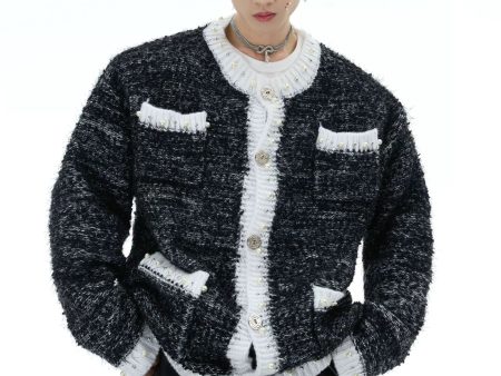 Baroque Pearl Embellished Knitted Sweater For Sale