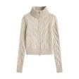 Cable Knit Full-Zip Sweater Cheap