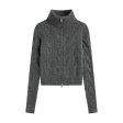 Cable Knit Full-Zip Sweater Cheap