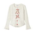 Bow Accents Ruffled Knit Cardigan on Sale