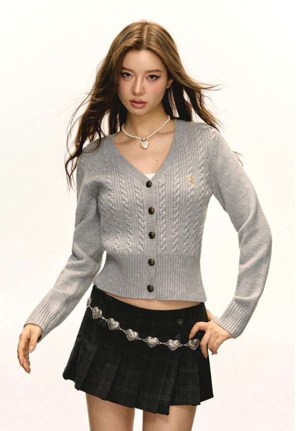 Button Trim Cozy Knit Cardigan Online Hot Sale