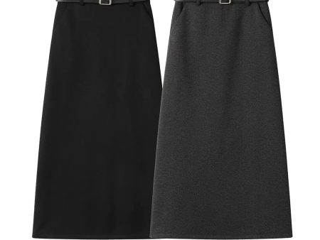 Belted A-Line Midi Skirt Online now