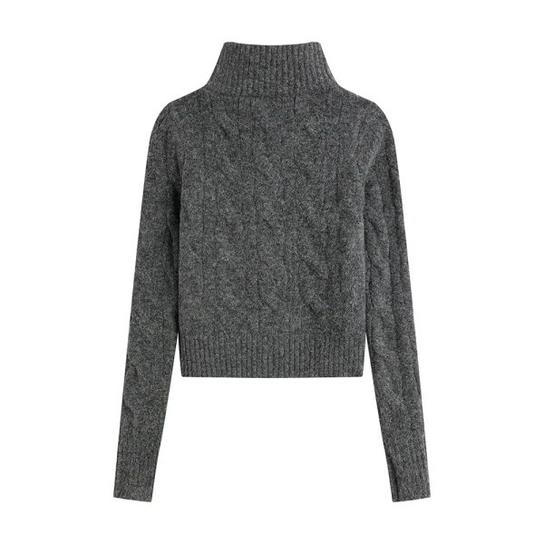 Cable Knit Full-Zip Sweater Cheap