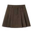 Button Detail Pleated A-Line Skirt For Discount