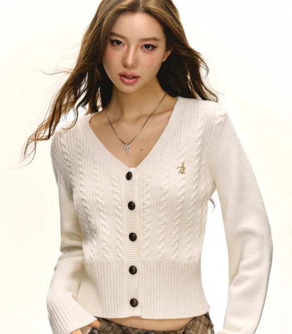 Button Trim Cozy Knit Cardigan Online Hot Sale