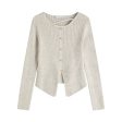 Button Front Ribbed Knit Cardigan Discount