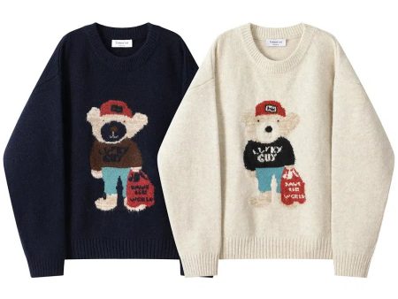 Cartoon Bear Graphic Sweatshirt Online Sale