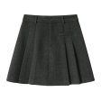 Button Detail Pleated A-Line Skirt For Discount