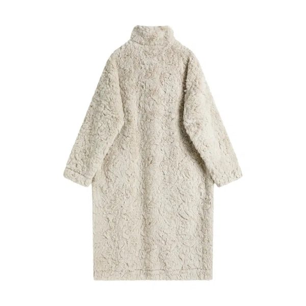 Button Closure Wool Coat Online