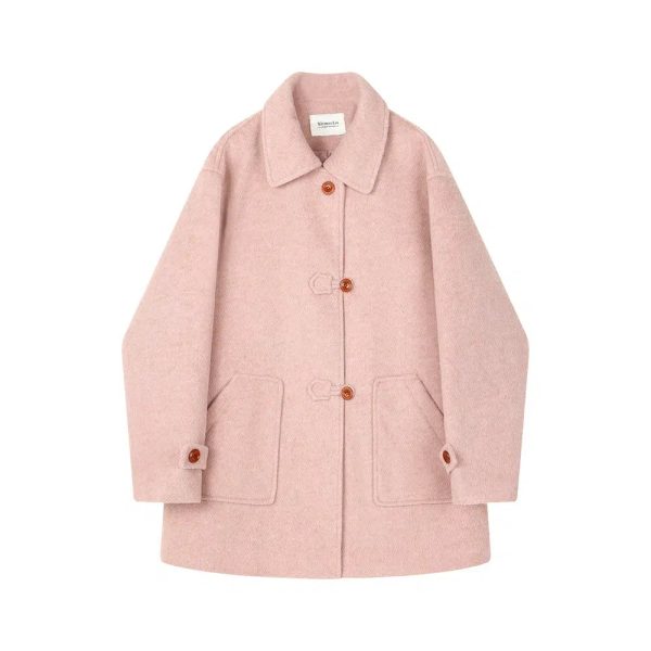 Button Accents Classic Wool Overcoat Sale