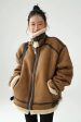 Buckle Details Shearling Lined Jacket Fashion