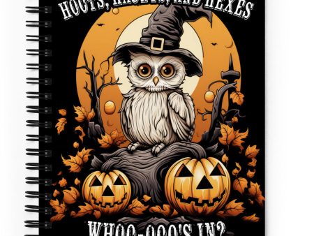 Hoots Haunts and Hexes Spiral Notebook - Cute Spooky Journal for Women Gothic Home Office Stationery Halloween Gifts Online