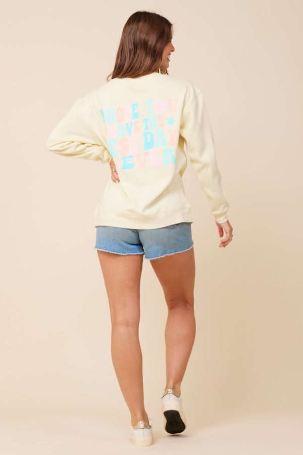 Bridesmaid  Lemon Surf Wash Crewneck Sweatshirt Cheap