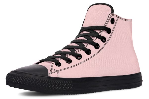 Rose Quartz High Tops - Classic Premium Canvas Shoes with Comfortable and Durable Soles For Sale