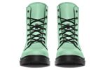 Mint Green Boots - Vegan Leather Doc-Style Boots with Durable Stitched on Soles Sale