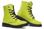 Lime Punch Boots - Vegan Leather Doc-Style Boots with Durable Stitched on Soles Hot on Sale