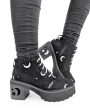 MoonDust Platform Heel Boots - Luxurious Quality Vegan Suede Goth Shoes with Moons & Stars, Witchy Alt Style, Occult Grunge Aesthetic, Soft Memory foam inner panels Supply