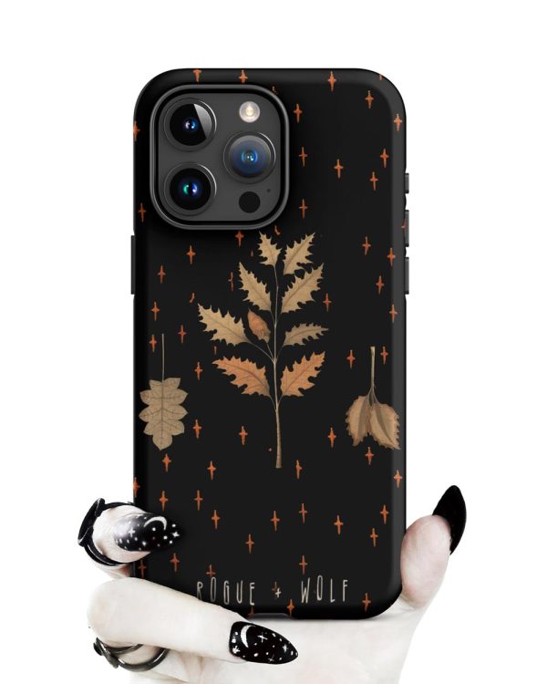 Autumn Memoir Tough Phone Case for iPhone - Dark Academia Anti-Scratch Shockproof Botanical Cover, Witchy Goth Accessories, Christmas Gifts Online