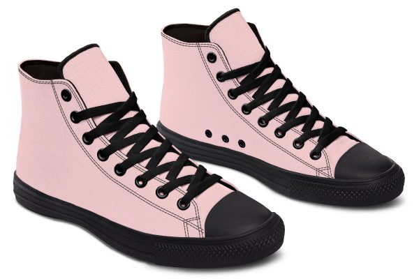 Rose Quartz High Tops - Classic Premium Canvas Shoes with Comfortable and Durable Soles For Sale