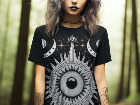 The Cosmos Awakens Tee Dress - Gothic Style Dark Academia Witchy Alt Occult Grunge Goth Unisex Gift Supply