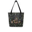 Autumn Memoir Vegan Tote Bag - Dark Academia Witchy Botanical Large Foldable Bag for Uni Work Shopping School & Travel Supply