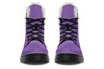 Retro Violet Winter Boots - Warm Micro-Suede Doc-Style Boots Lined with Vegan Wool Cheap