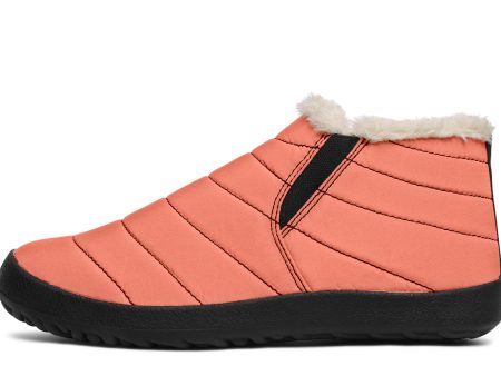 Coral Blush Winter Sneakers - Warm & Easy Slip-On Shoes Lined with Vegan Wool with Anti-Slip Soles Cheap