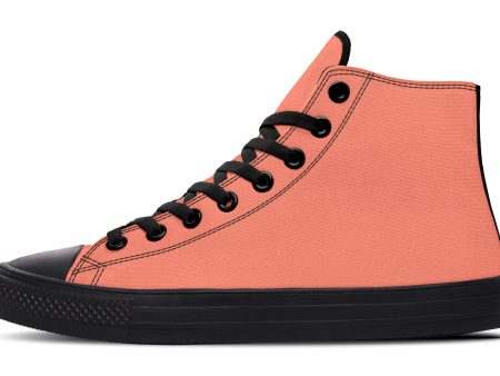 Coral Blush High Tops - Classic Premium Canvas Shoes with Comfortable and Durable Soles Fashion