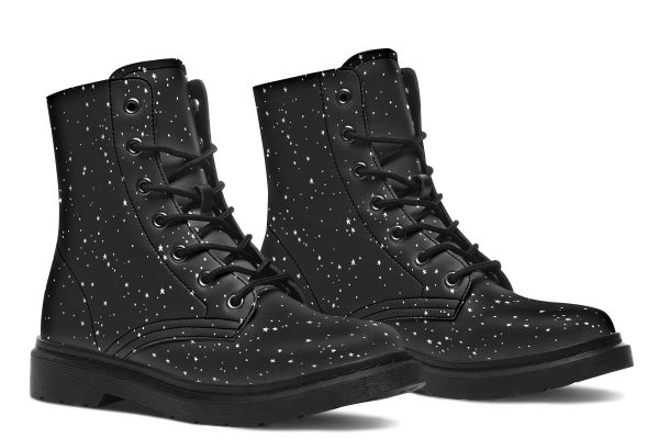 Starry Night Boots - Vegan Leather Doc-Style Boots with Durable Stitched on Soles For Sale