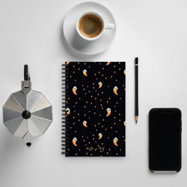 Spooky Soirée Spiral Notebook - Witchy Diary with Cute Ghosts, Uni & College Dark Academia Journal - Gothic Stationery Online