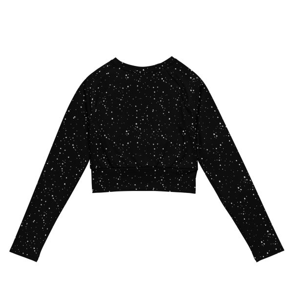 Astral Long Sleeve Crop Top - Cute Black Cropped Tee with UPF 50+ Protection, Pagan Gothic Sportwear, Witchy Grunge Activewear Online Hot Sale