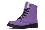 Retro Violet Winter Boots - Warm Micro-Suede Doc-Style Boots Lined with Vegan Wool Cheap