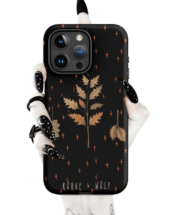 Autumn Memoir Tough Phone Case for iPhone - Dark Academia Anti-Scratch Shockproof Botanical Cover, Witchy Goth Accessories, Christmas Gifts Online