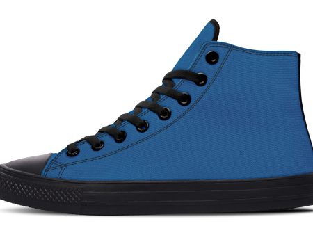 Cobalt Blue High Tops - Classic Premium Canvas Shoes with Comfortable and Durable Soles Discount