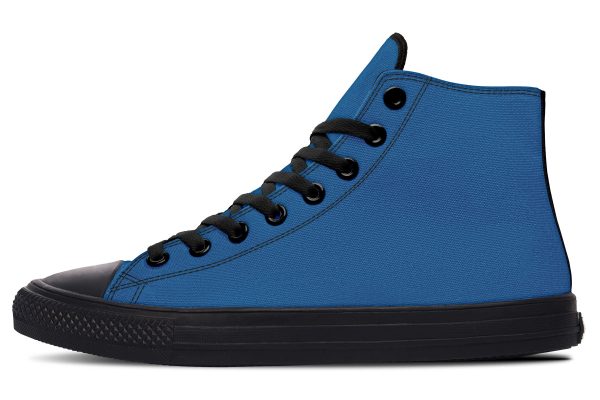 Cobalt Blue High Tops - Classic Premium Canvas Shoes with Comfortable and Durable Soles Discount