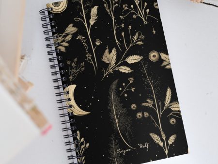 Twilight Garden Spiral Notebook - Gothic Stationery for Home Office School & College - Botanical Dark Academia Journal For Women on Sale