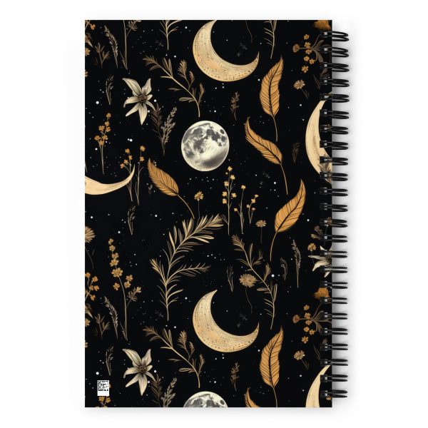 Moonlit Botanica Spiral Notebook - Botanical Witchy Journal Uni & College Dark Academia Essentials - Gothic Stationery Sale