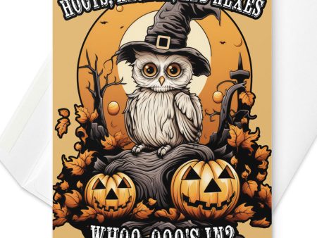 Hoots Haunts and Hexes Greeting Card with Envelope - Spooky Cute Postcard Gothic Halloween Gifts Online Hot Sale