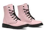 Rose Quartz Boots - Vegan Leather Doc-Style Boots with Durable Stitched on Soles Fashion