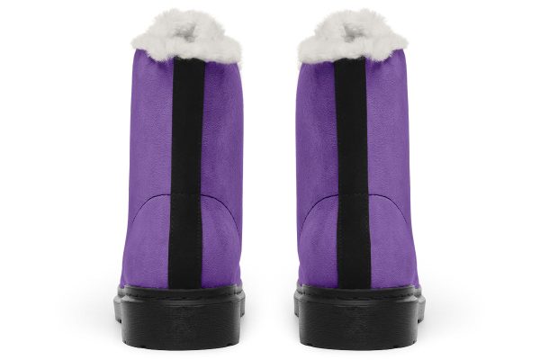 Retro Violet Winter Boots - Warm Micro-Suede Doc-Style Boots Lined with Vegan Wool Cheap