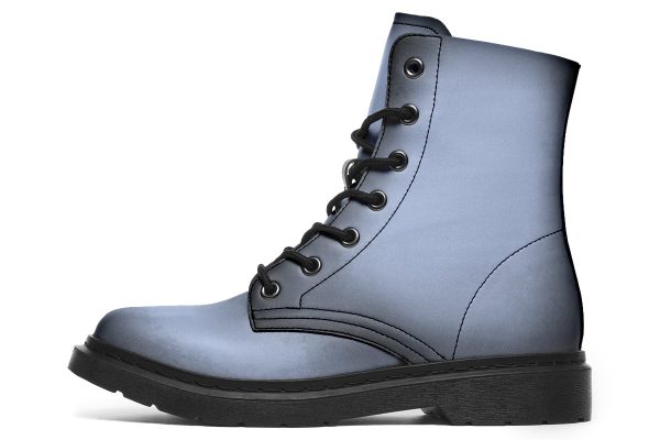 Twilight Blue Boots - Vegan Leather Doc-Style Boots with Durable Stitched on Soles Cheap